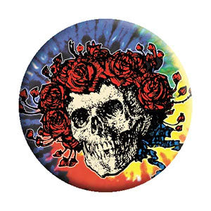 Grateful Dead Skull & Roses on Tie Dye Button Front