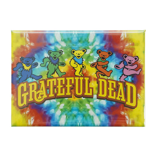 Grateful Dead Bears On Tie Dye Magnet Front