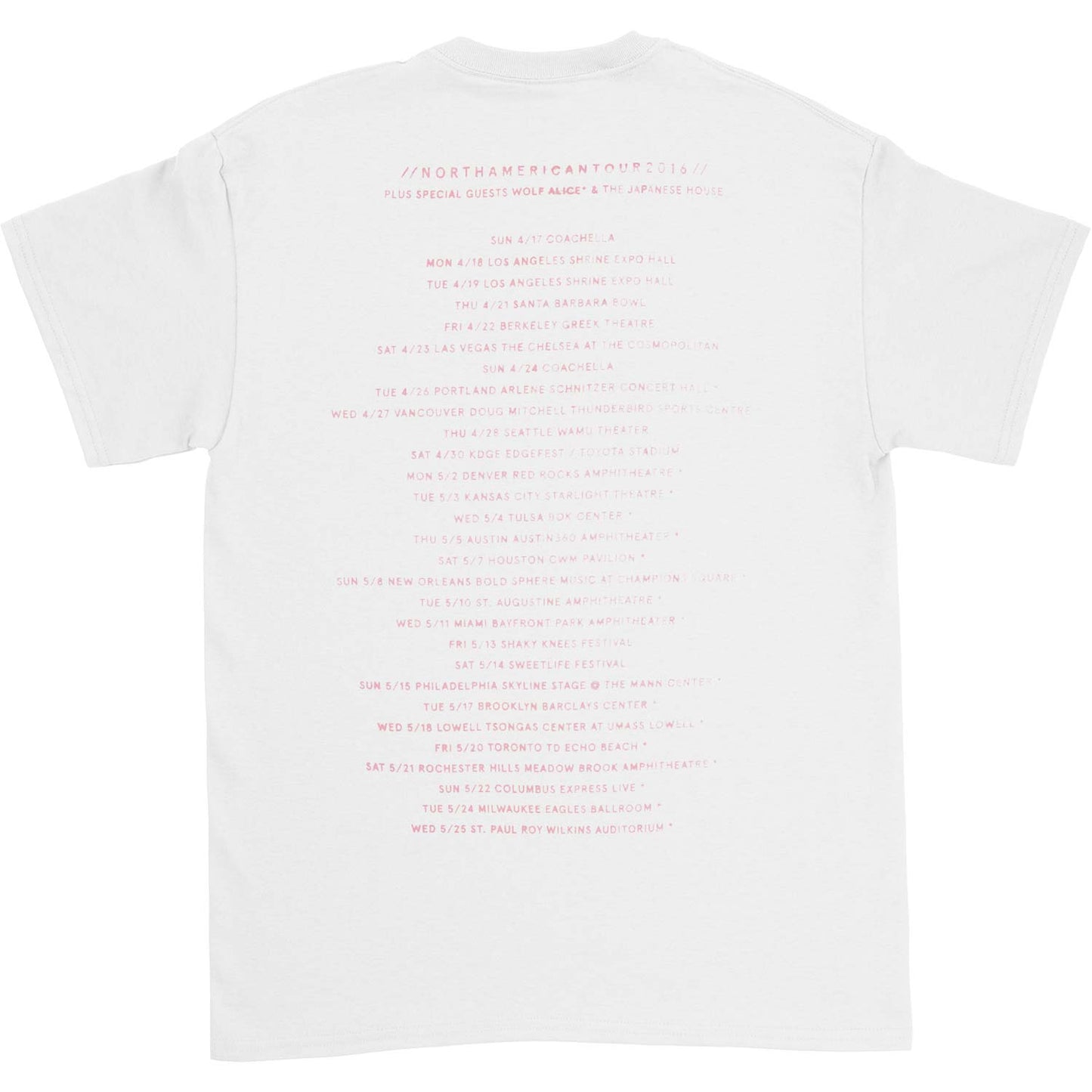 1975 Neon Sign 2016 Spring Tour T-shirt Back