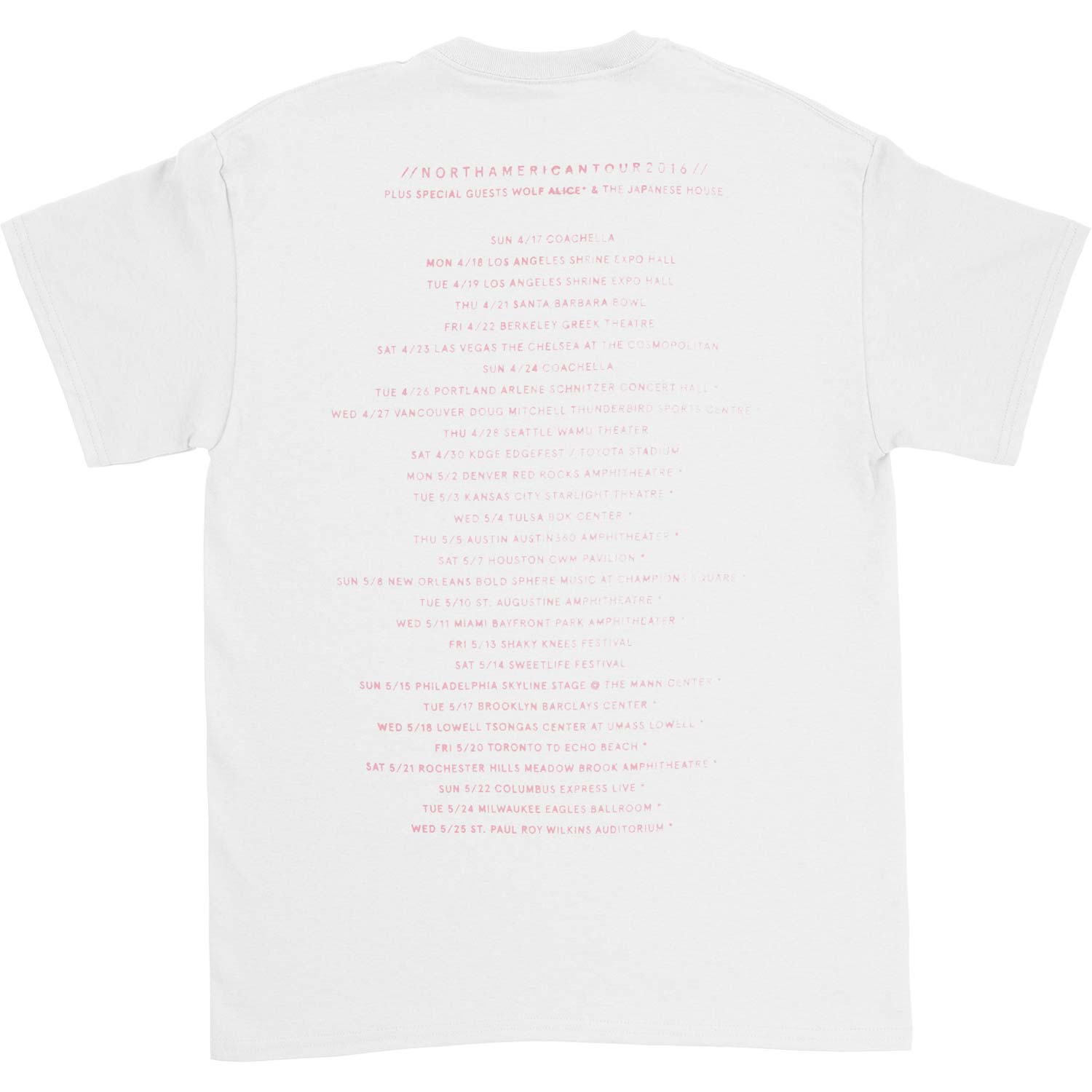 1975 Neon Sign 2016 Spring Tour T-shirt Back