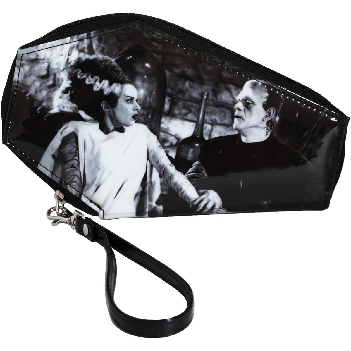 Bride Of Frankenstein We Belong Dead Coffin Zip Around Wallet by Rock Rebel Wallet Front