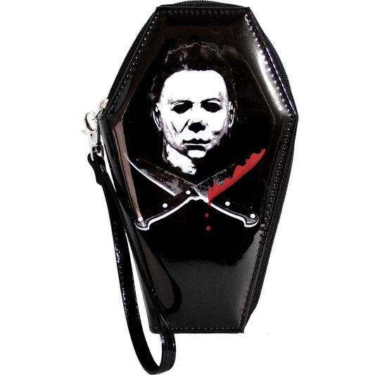 Halloween Mike Myers Coffin Zip Around Wallet Wallet Front