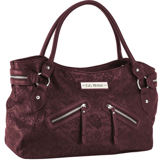 GG Rose Sugar Skulls Handbag In Wine Girls Handbag Front