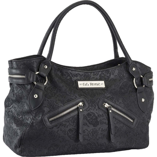 GG Rose Sugar Skulls Handbag In Black Girls Handbag Front