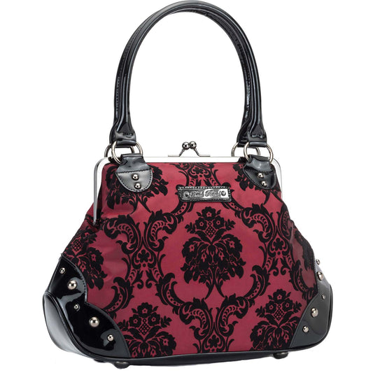 Rock Rebel Mistress Kisslock In Red Damask Bag Girls Handbag Front