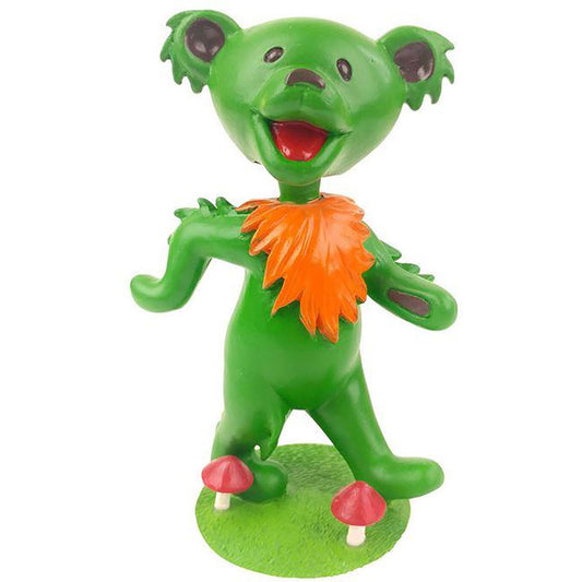 Grateful Dead GREEN 6" Dancing Bear Bobblehead Head Knocker Front