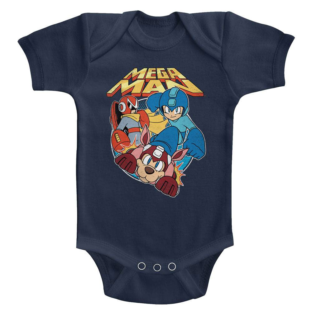 Mega Man Flat Colors Kids Bodysuit Front