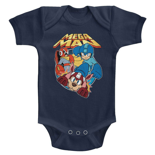 Mega Man Flat Colors Kids Bodysuit Front
