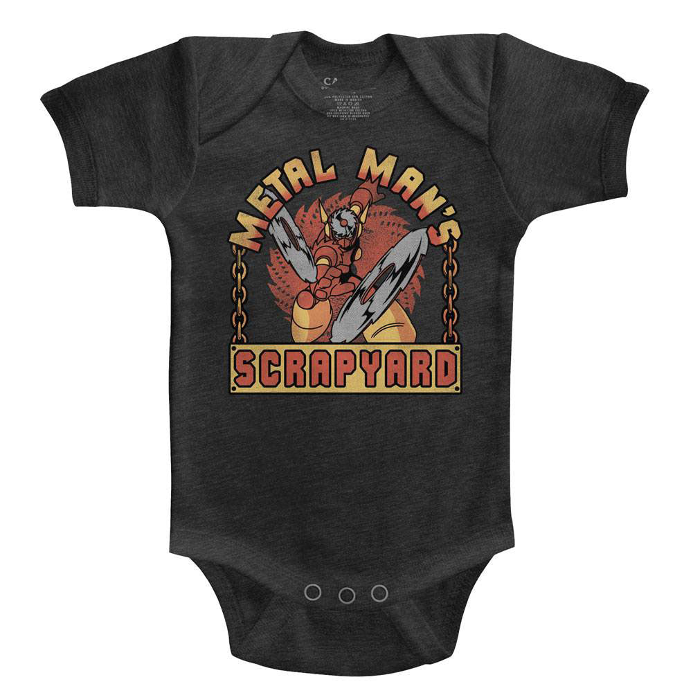 Mega Man Scrapyard Sign Kids Bodysuit Front