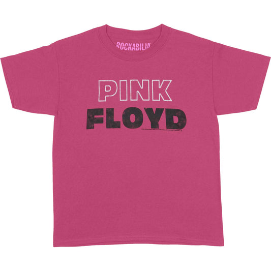 Pink Floyd Pink White Outline Kids Childrens T-shirt Front