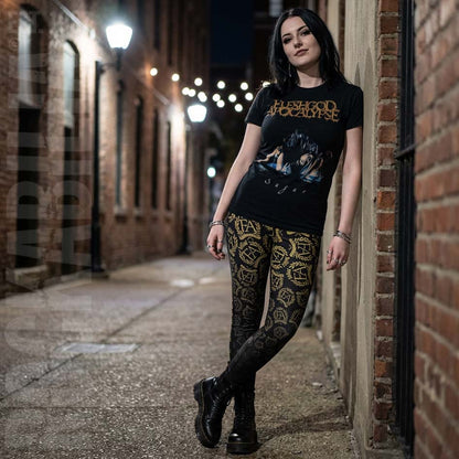 Laurel Cottage Sublimated Black leggings Leggings