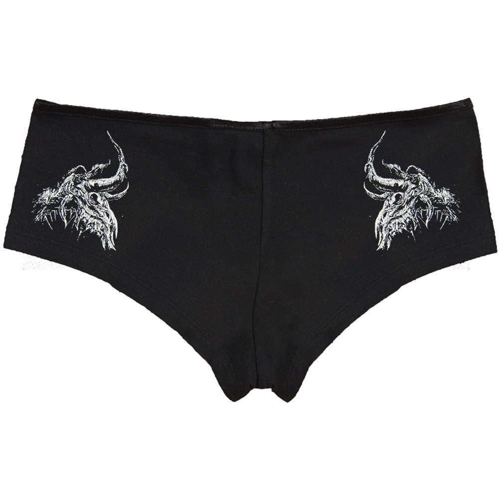 Kataklysm Skull Black Booty Shorts Front