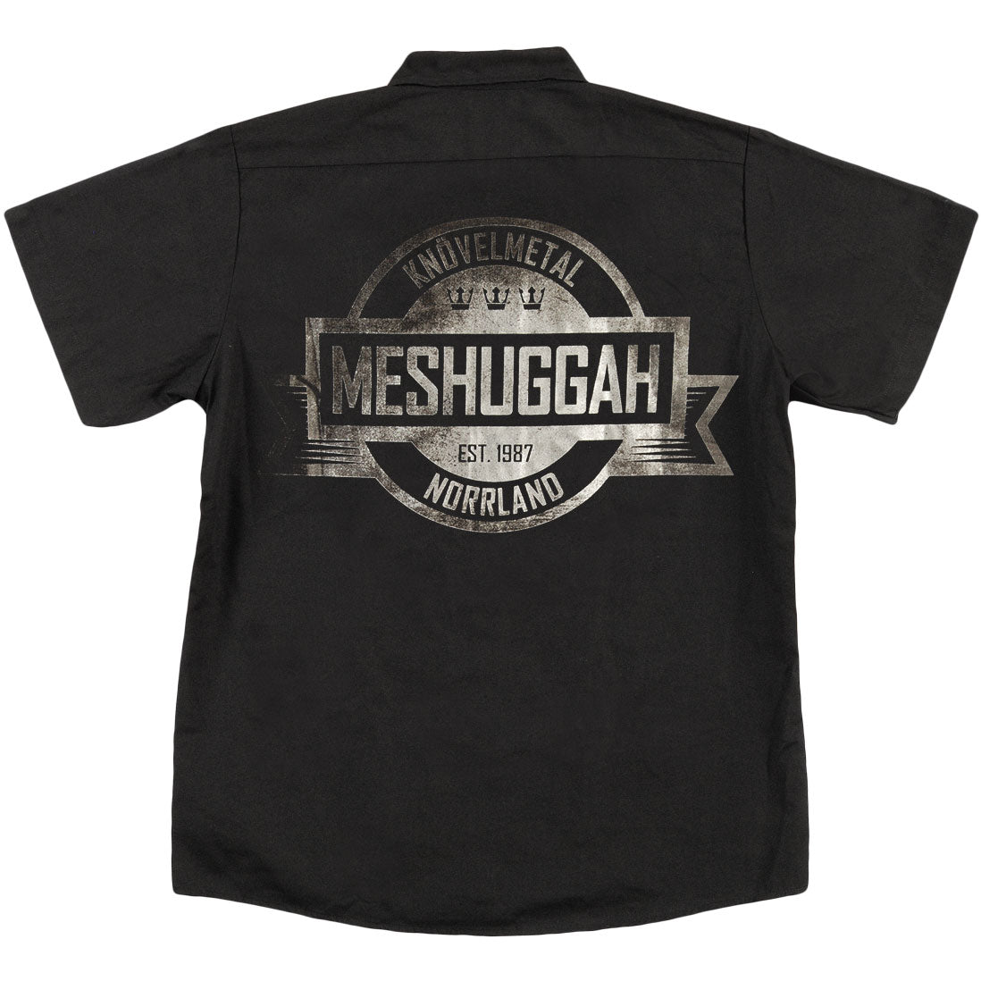 Meshuggah Silver Crest Logo Work Shirt Back