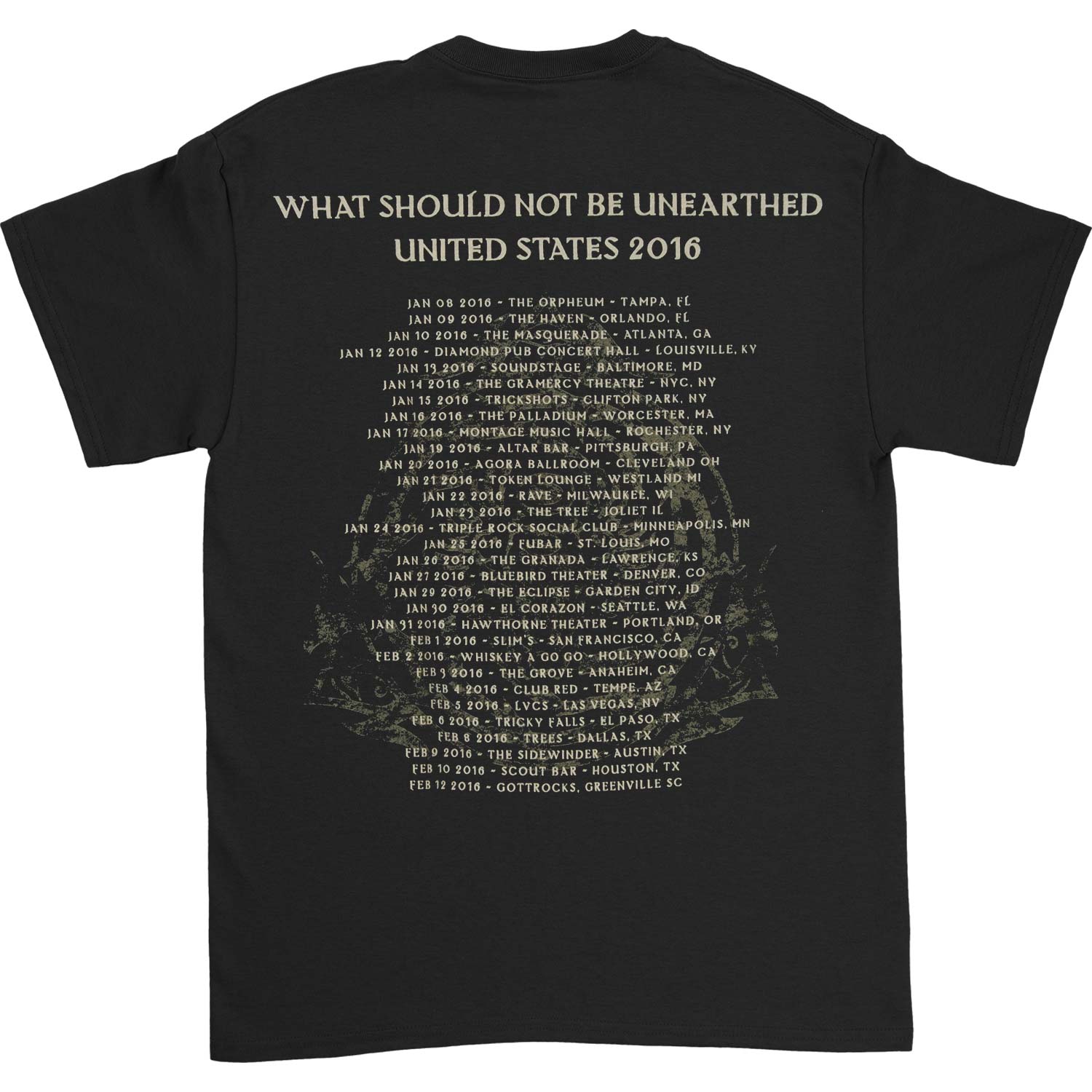 Nile Unearthed 2016 Dates T-shirt