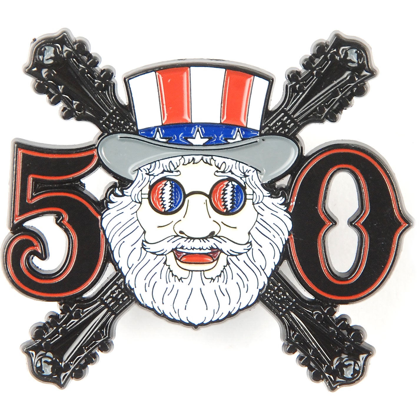 Grateful Dead Jerry 50th Pewter Pin Badge