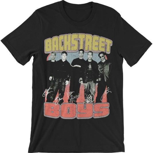 Backstreet Boys Group Vintage Destroyed Slim Fit T-shirt Front