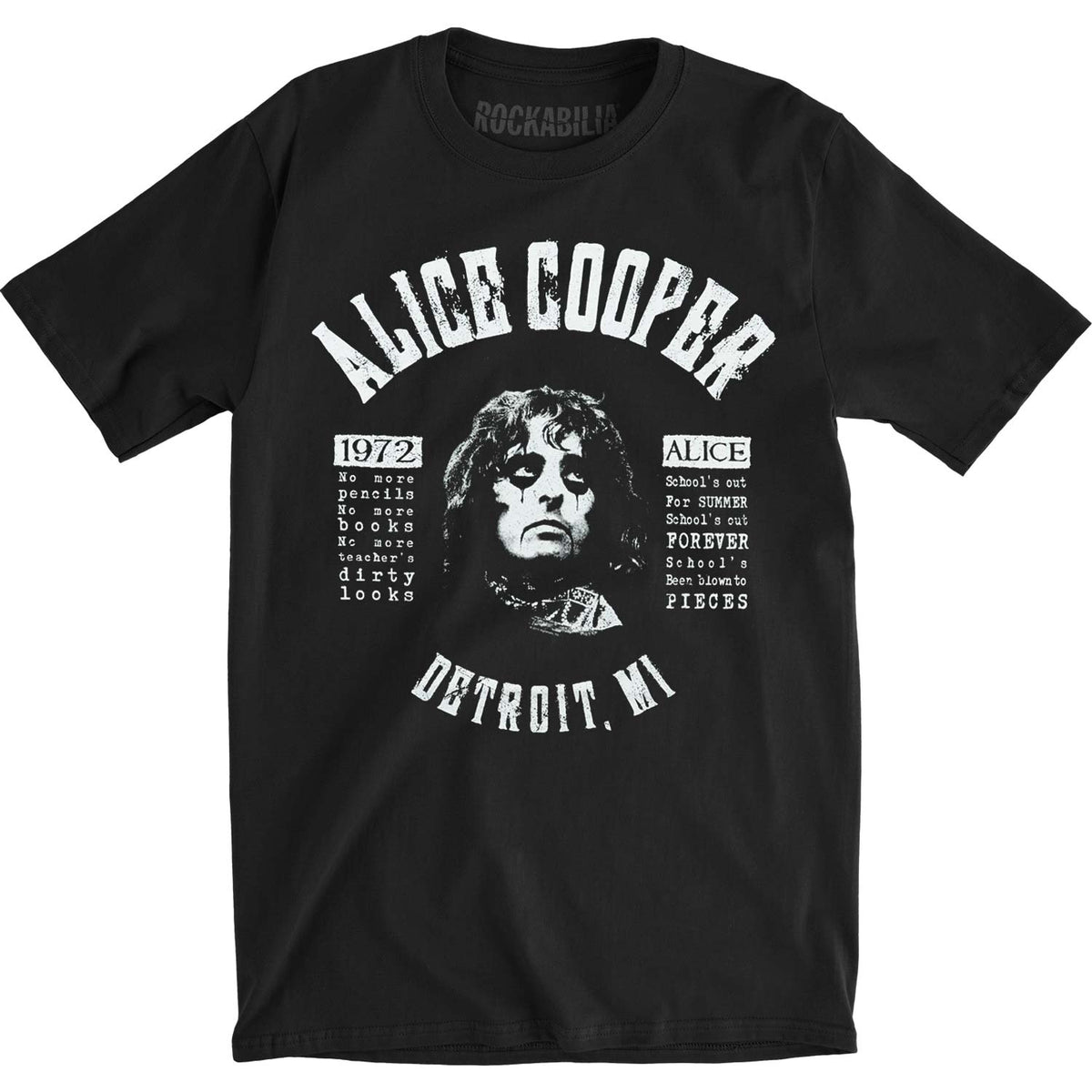 Alice Cooper School's Out Lyrics Slim Fit T-shirt Front