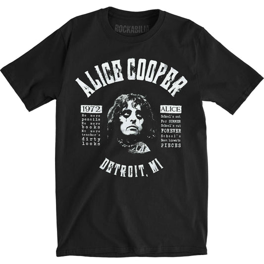 Alice Cooper School's Out Lyrics Slim Fit T-shirt Front