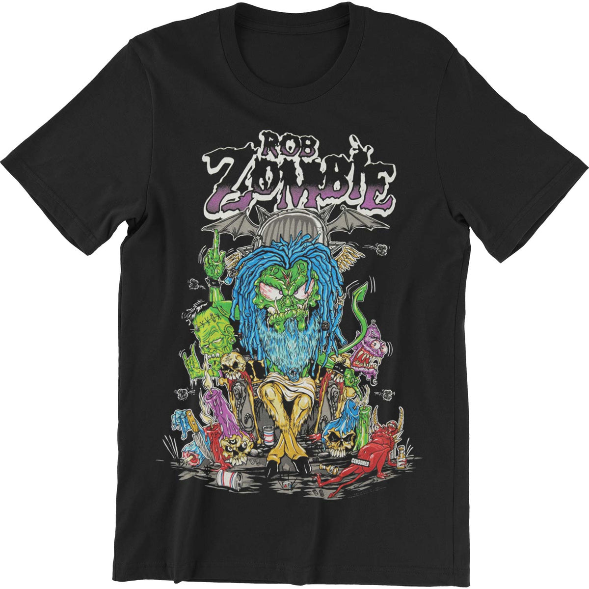 Rob Zombie Bapho Censored Slim Fit T-shirt Front