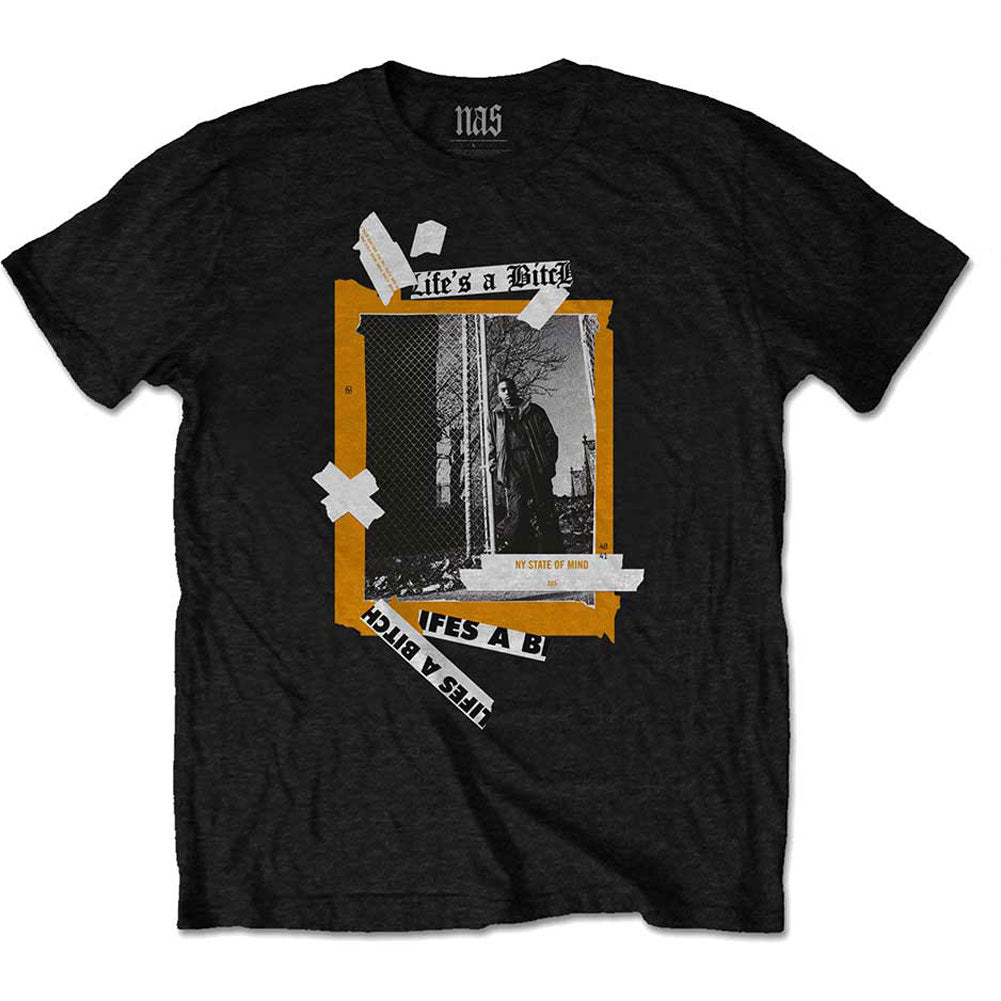 Nas Life's A B... Slim Fit T-shirt Front