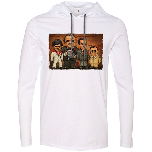 Big Chris Art Gangster Line Up Hooded Long Sleeve Front