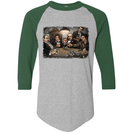Big Chris Art Gangsters Playing Poker Baseball Jersey Front