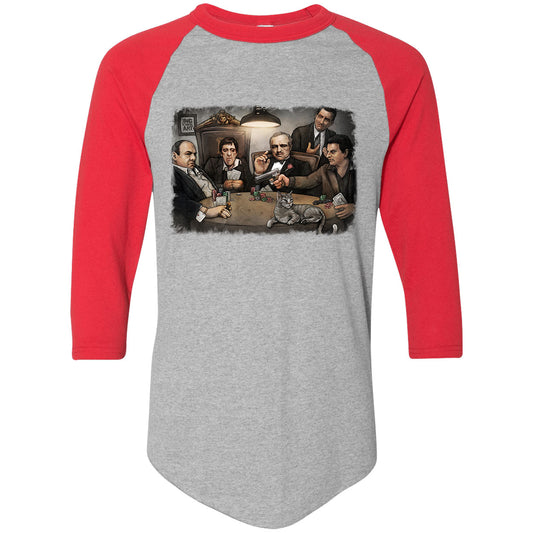 Big Chris Art Gangsters Playing Poker Baseball Jersey Front
