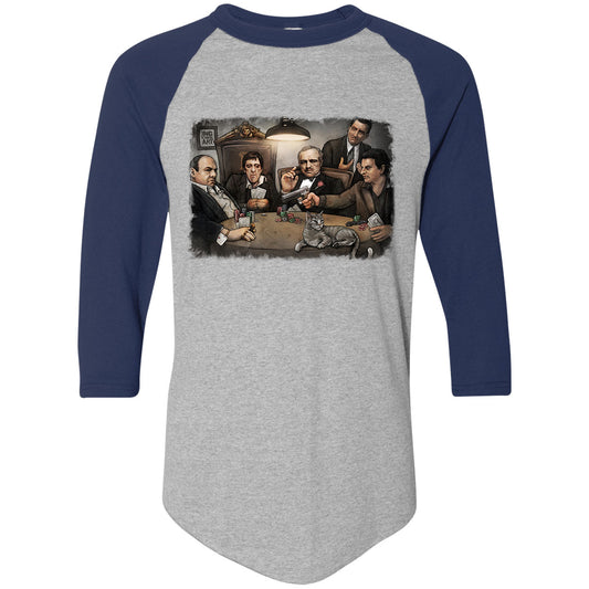Big Chris Art Gangsters Playing Poker Baseball Jersey Front