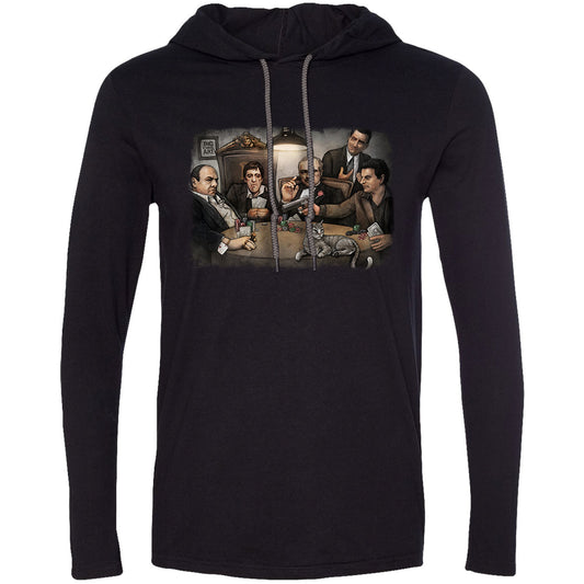 Big Chris Art Gangsters Playing Poker Hooded Long Sleeve Front