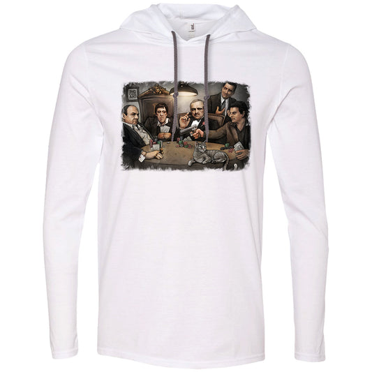 Big Chris Art Gangsters Playing Poker Hooded Long Sleeve Front
