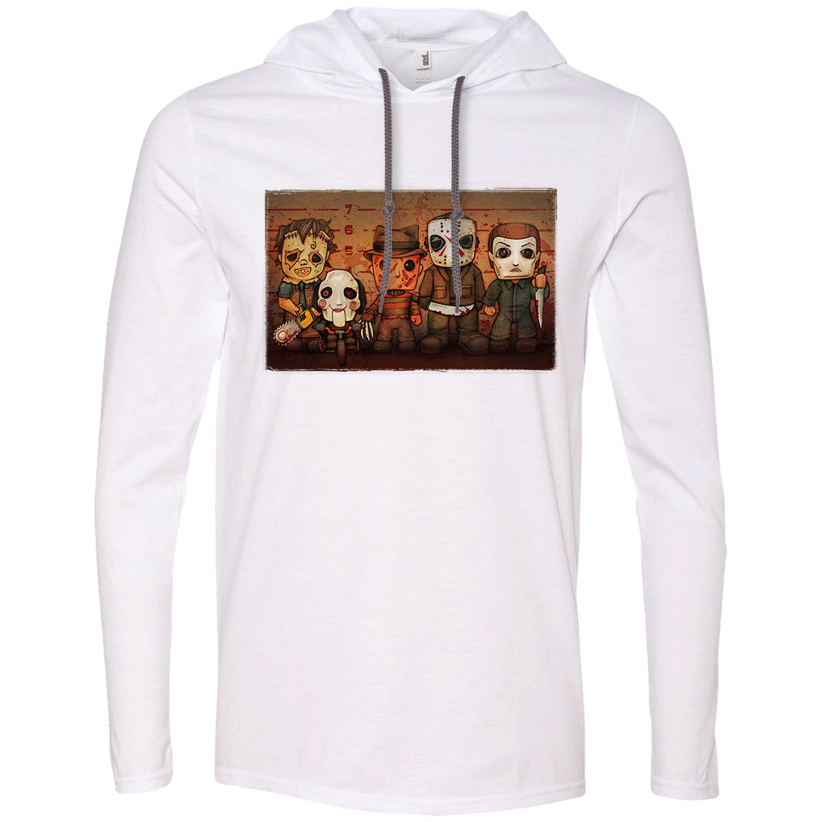 Big Chris Art Killer Line Up Hooded Long Sleeve Front