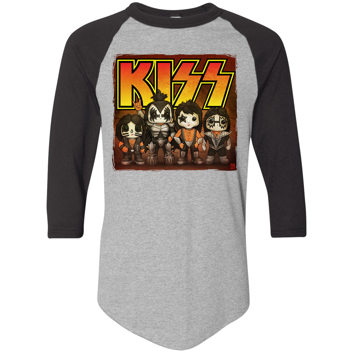 Big Chris Art Kiss Line Up Baseball Jersey Front