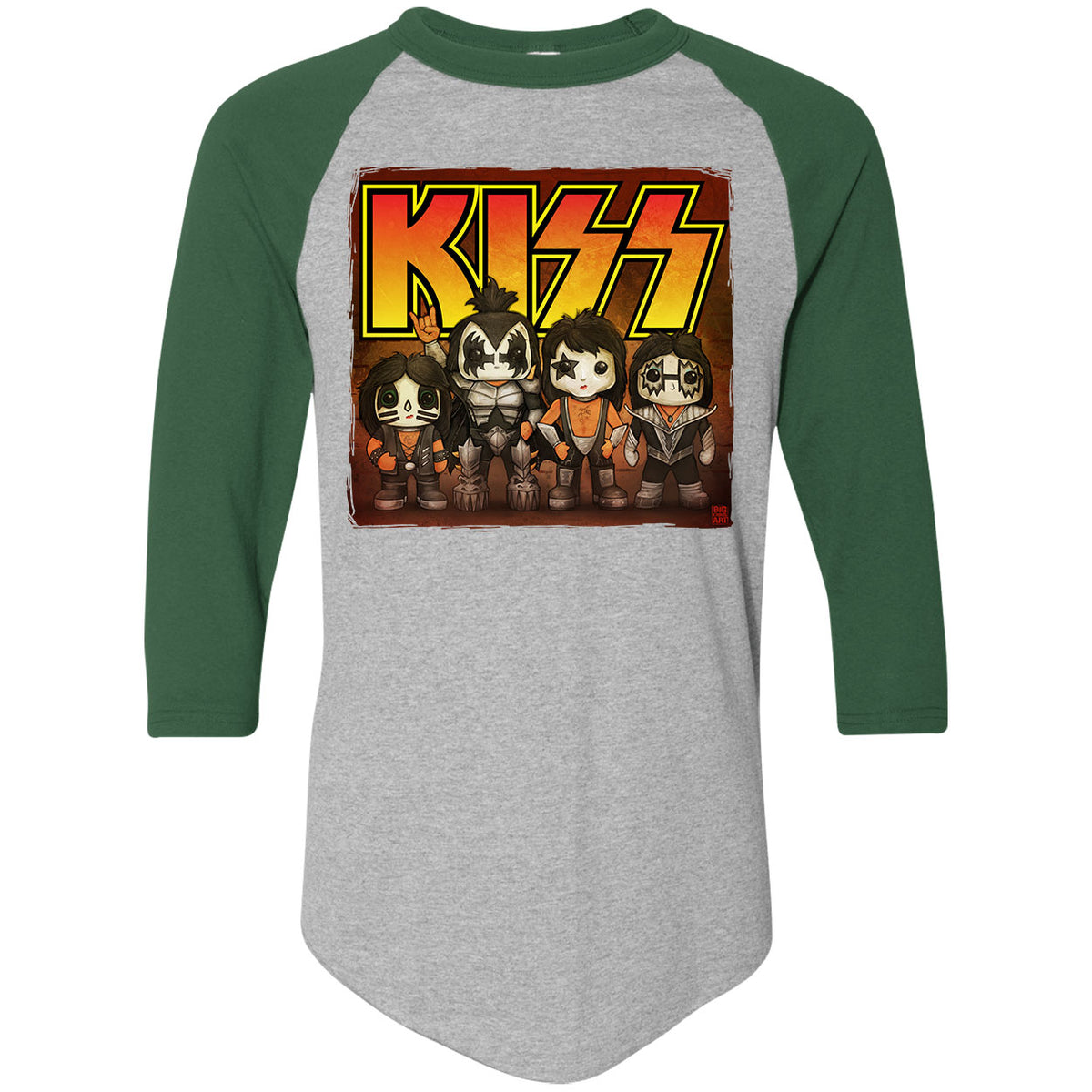 Big Chris Art Kiss Line Up Baseball Jersey Front