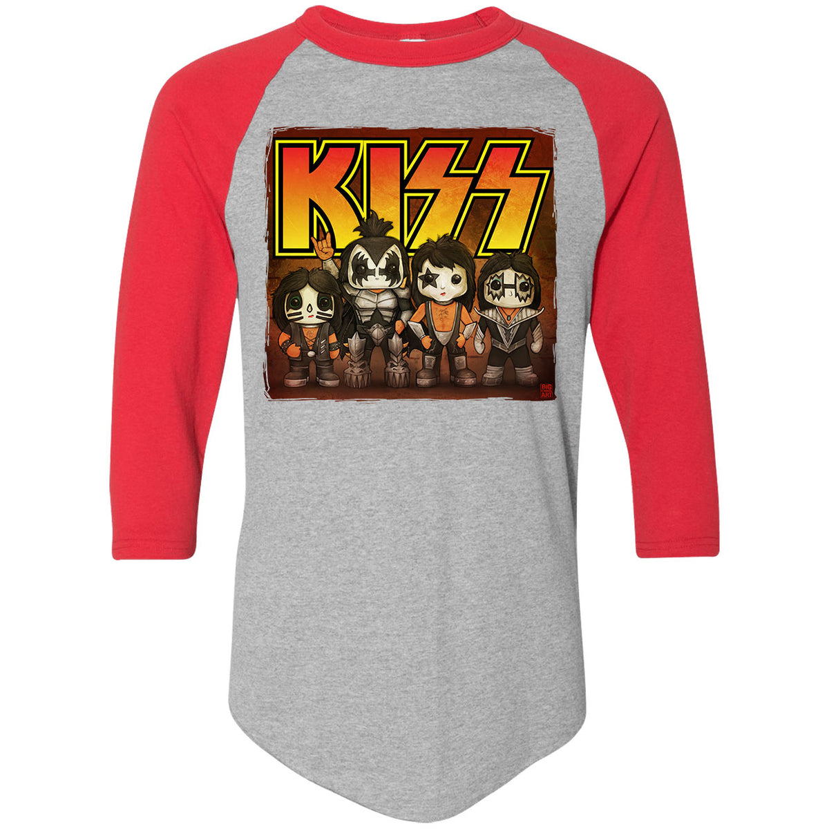 Big Chris Art Kiss Line Up Baseball Jersey Front