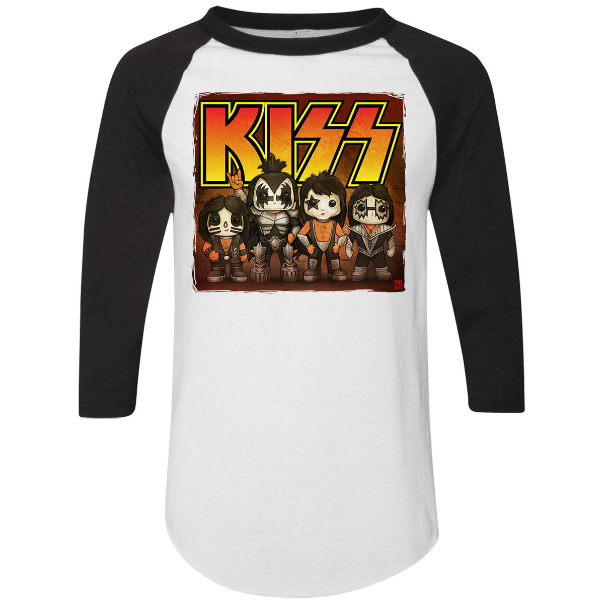 Big Chris Art Kiss Line Up Baseball Jersey Front