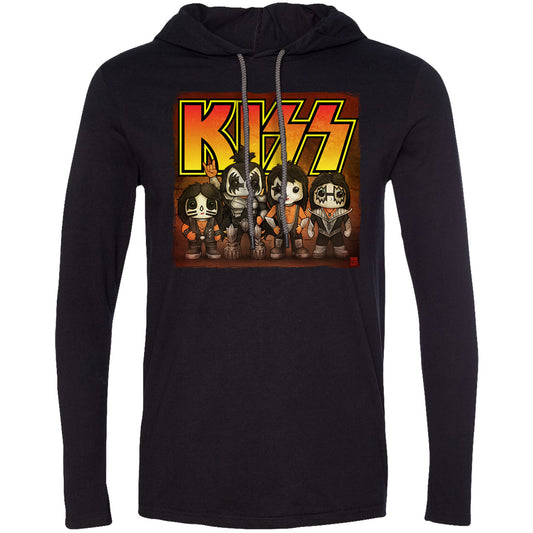 Big Chris Art Kiss Line Up Hooded Long Sleeve Front