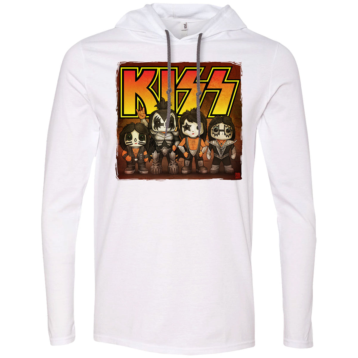 Big Chris Art Kiss Line Up Hooded Long Sleeve Front