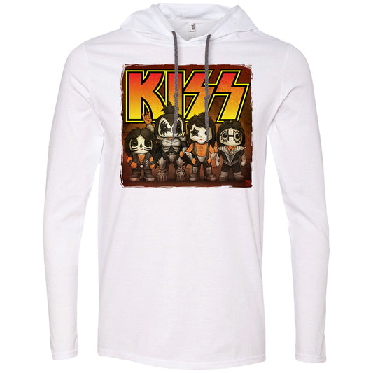 Big Chris Art Kiss Line Up Hooded Long Sleeve Front