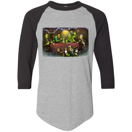 Big Chris Art Monsters Playing Poker Baseball Jersey Front