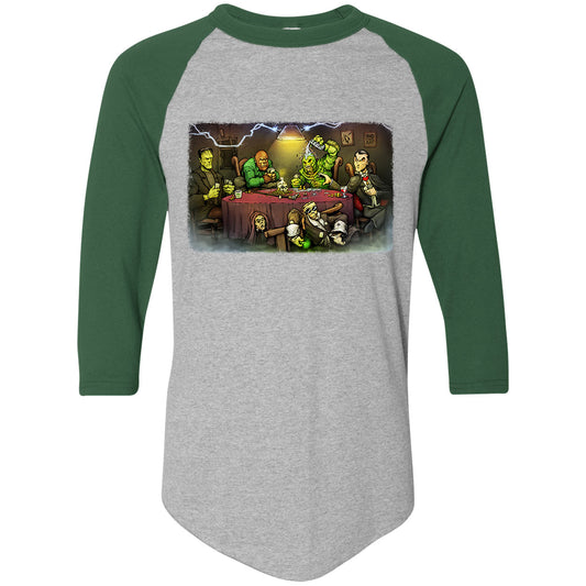 Big Chris Art Monsters Playing Poker Baseball Jersey Front