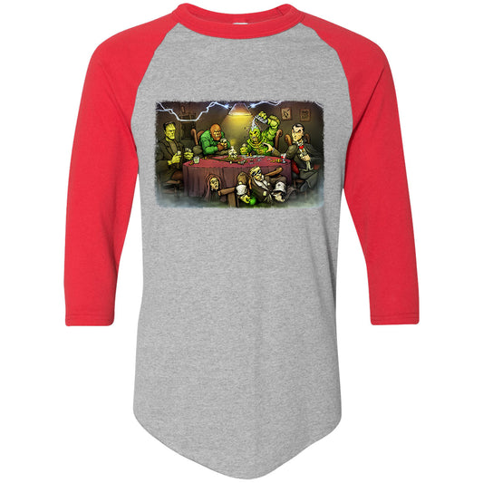 Big Chris Art Monsters Playing Poker Baseball Jersey Front
