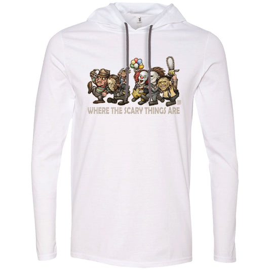 Big Chris Art Where the Scary Things Are Hooded Long Sleeve Front