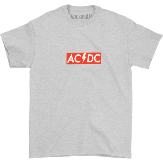 AC/DC Screen Print on Heather Grey Tee T-shirt Front