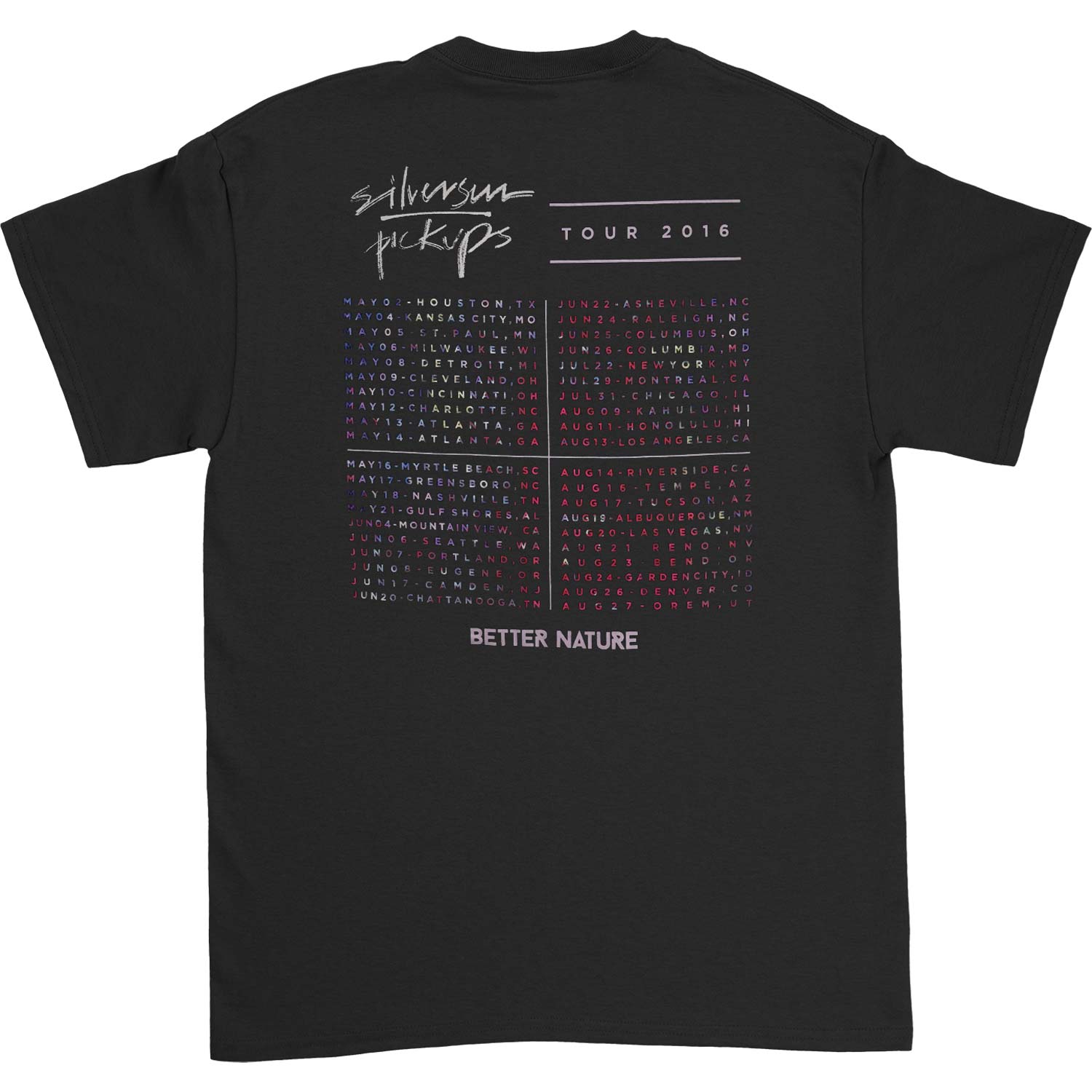 Silversun Pickups Montage 2016 Tour T-shirt Back