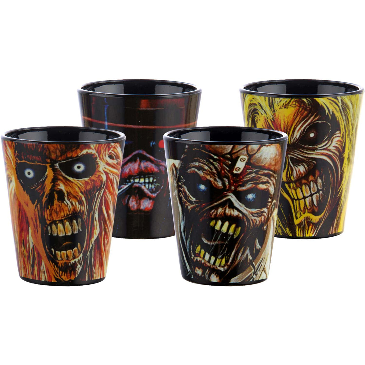 Iron Maiden Faces Of Eddie Shot Glass Set Front