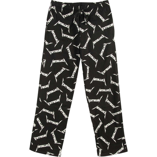 Metallica Logo Black Pajama Pants Lounge Pants Front