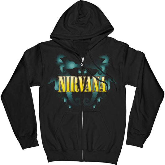Nirvana Floating Horses Zippered Hooded Sweatshirt