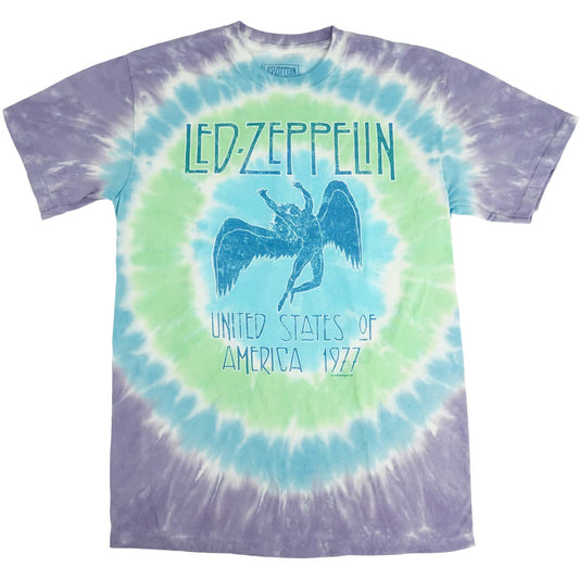 Led Zeppelin Ramble On Tie Dye T-shirt Front