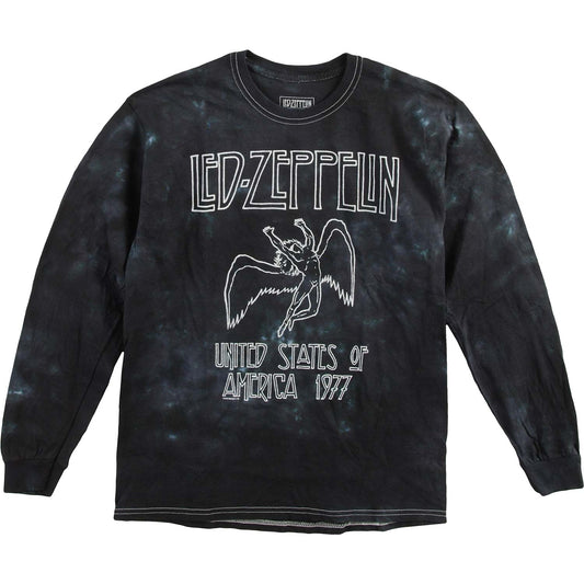 Led Zeppelin USA Tour 77 Tie Dye  Long Sleeve Front