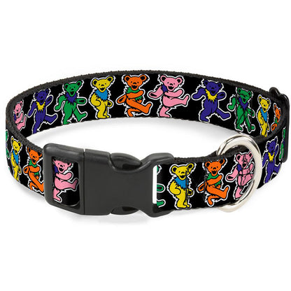 Grateful Dead 1 1/2 Inch Wide Small Dog Plastic Clip Collar/Dancing Bears Pet Wear